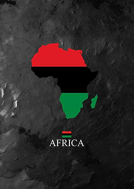 Africa Map Pan-African Flag Colors
