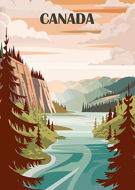 Canada Landscape Illustration
