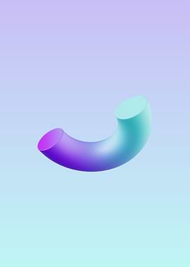 Gradient Curved Shape on Light Background