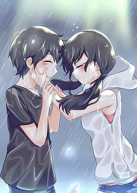 Anime Couple in the Rain