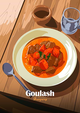 Goulash Hungary Food Illustration