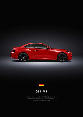 BMW G87 M2 Car Poster