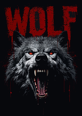 Aggressive Wolf Portrait