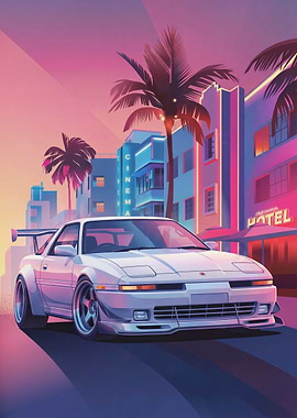 White Sports Car in Miami