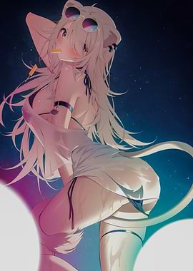 Girl with Lollipop and Sunglasses