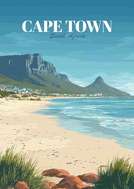 Cape Town South Africa Travel Poster