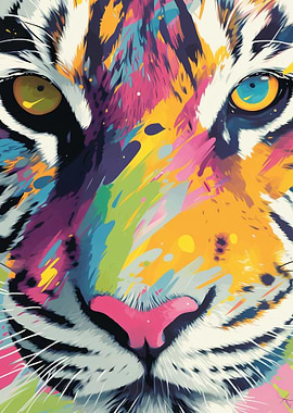 Colorful Tiger Portrait