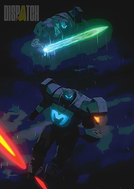 Mecha Battle in the Rain