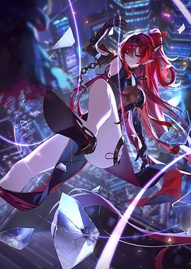 Anime Girl in Urban Fantasy Setting