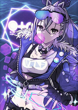 Anime Girl with Cyberpunk Style