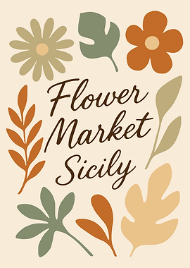 Flower Market Sicily Botanical Art Print