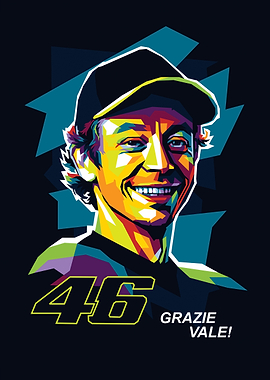 Valentino Rossi Colorful Portrait