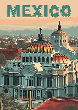 Mexico City Travel Poster