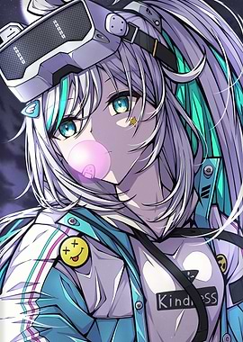 Anime Girl with VR Headset