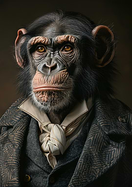 Chimpanzee in Suit Portrait