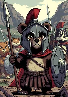 Animal Warriors in Ancient Greek Spartan Style