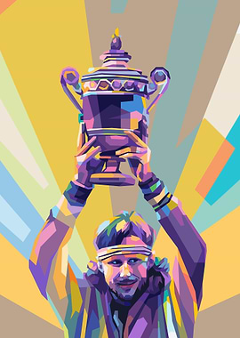 Björn Borg in colorful portrait illustration