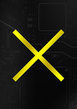 Golden X Minimalist Gaming Poster – Clean & Modern Gamer Wall Art