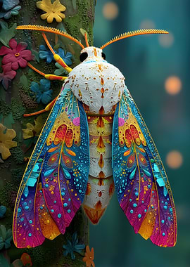 Colorful Psychedelic Moth