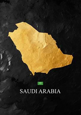 Saudi Arabia Map Art