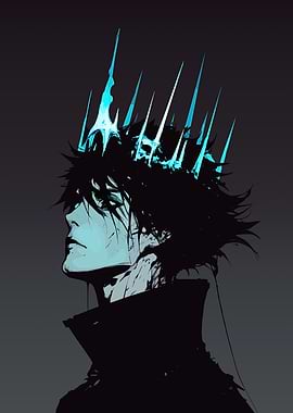 Crowned Figure in Blue and Black