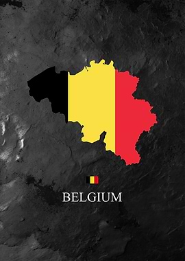 Belgium Map with Flag Colors