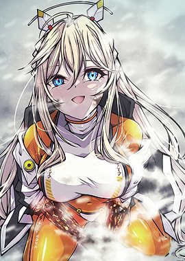 Anime Girl with Glowing Hands