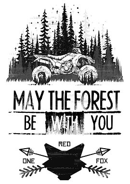 ATV in Forest with Text