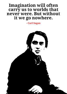Carl Sagan Imagination Quote Portrait