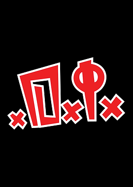 Abstract Red and White Symbol Design