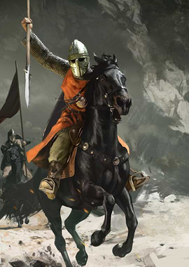 Medieval Knight on Horseback