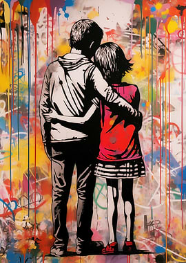 Brother and Sister Forever Street Art