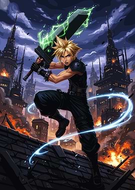 Cloud Strife in Midgar