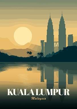 Kuala Lumpur Malaysia Travel Poster