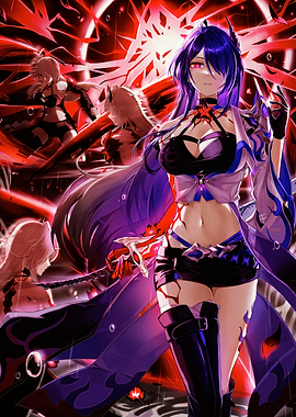 Anime Girl with Sword in Action