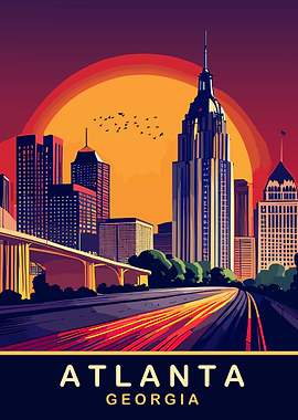 Atlanta Georgia Cityscape Art