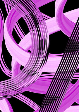 Abstract Pink and Black Swirls
