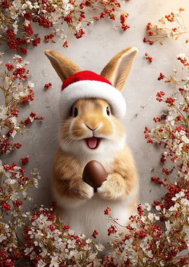 Festive Bunny with Chocolate Egg
