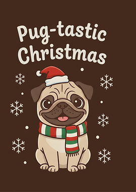 Pug-tastic Christmas Cartoon