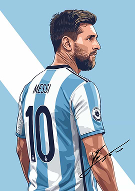 Lionel Messi Portrait Vector Art