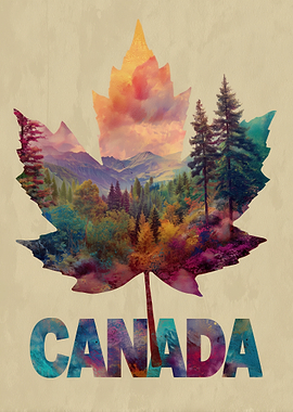 Canada Maple Leaf Landscape