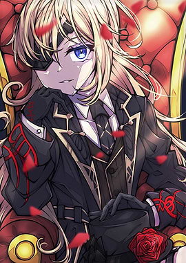 Anime Character in Suit on Throne