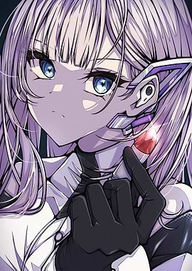 Anime Girl with Futuristic Ear Piece