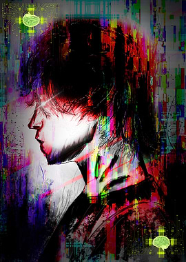 Cyberpunk Portrait with Brain Circuitry