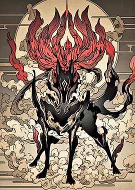 Nine-tailed Fox Spirit Illustration