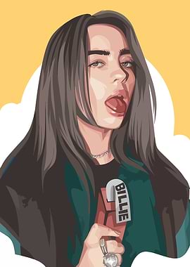 Billie Eilish Digital Art Portrait