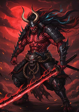 Red Oni Samurai Warrior
