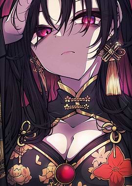 Anime Girl in Traditional Chinese Dress