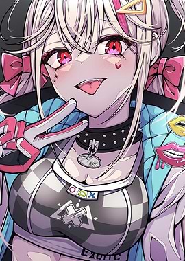 Anime Girl with Pink Accents