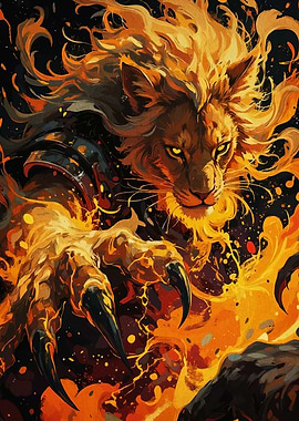 Fiery Lion Animal